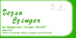 dezso czinger business card